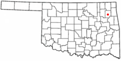 Ubicación en el condado de Mayes en OklahomaUbicación de Oklahoma en EE. UU.