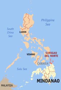 Ubicación de Surigao del Norte