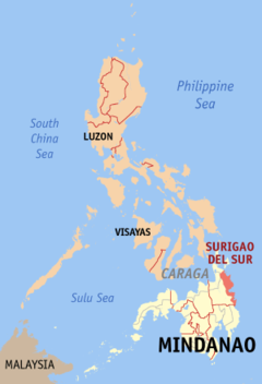 Ubicación de Surigao del Sur