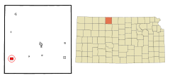 Ubicación en el condado de Phillips en KansasUbicación de Kansas en EE. UU.