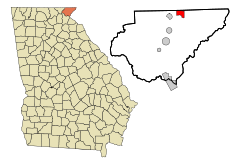 Rabun County Georgia Incorporated and Unincorporated areas Sky Valley Highlighted.svg