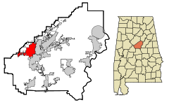 Shelby County Alabama Incorporated and Unincorporated areas Helena Highlighted.svg