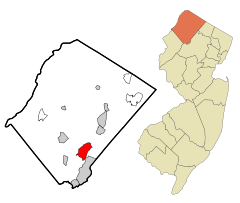 Ubicación en el condado de Sussex en Nueva JerseyUbicación de Nueva Jersey en EE. UU.