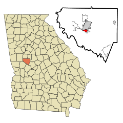 Upson County Georgia Incorporated and Unincorporated areas Lincoln Park Highlighted.svg