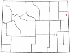 Ubicación en el condado de Weston en Wyoming Ubicación de Wyoming en EE. UU.