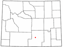 Ubicación en el condado de Carbon en Wyoming Ubicación de Wyoming en EE. UU.