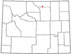 Ubicación en el condado de Sheridan en Wyoming Ubicación de Wyoming en EE. UU.