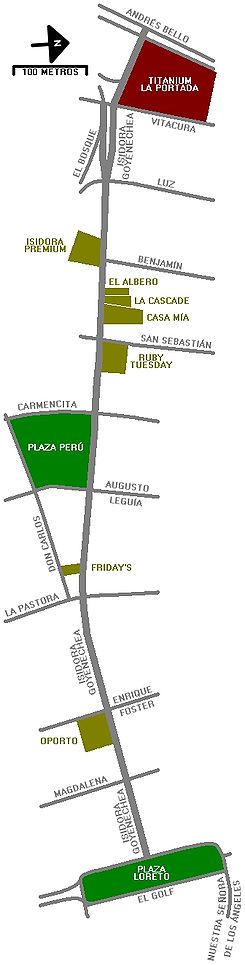 Avenida Isidora Goyenechea (plano) - Isidora Goyenechea Avenue (map).jpg