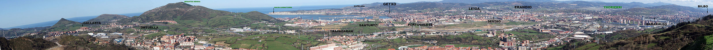 Vista del Bilbao metropolitano desde los Montes de Triano.