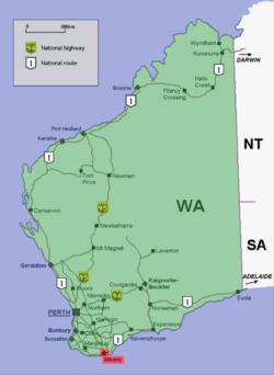 Albany location map in Western Australia.PNG