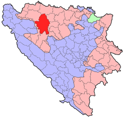 Localización de Banja Luka en Bosnia-Herzegovina