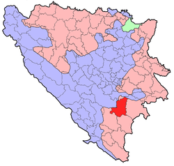 Localización de Kalinovik en Bosnia-Herzegovina