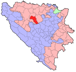 Localización de Kotor Varoš en Bosnia-Herzegovina