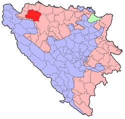 Localización de Prijedor en Bosnia y Herzegovina