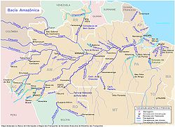 Localización del río en la cuenca amazónica