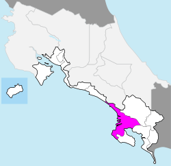 Ubicación del cantón de Osa en Puntarenas