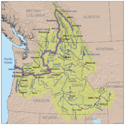 Localización en la cuenca del Columbia