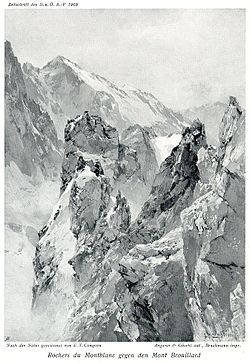 Compton, 1909, Rochers du Mont Blanc gegen den Mont Brouillard.jpg