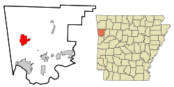 Localización en el Condado de Crawford y en el estado de Arkansas