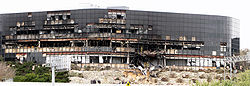 Damage to Echelon complex from 2010 plane crash.jpg