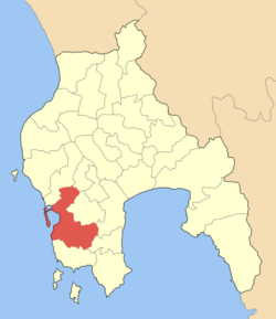 Localización de Pilos en la prefectura de Mesenia