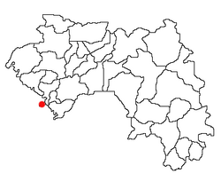 Localización de Conakri en Guinea.