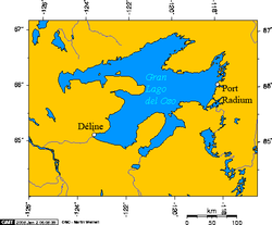 Mapa del Gran Lago del Oso