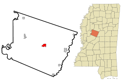 Holmes County Mississippi Incorporated and Unincorporated areas Lexington Highlighted.svg
