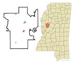 Humphreys County Mississippi Incorporated and Unincorporated areas Silver City Highlighted.svg