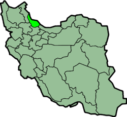 Mapa que muestra la provincia iraní de Gilán