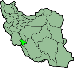Mapa que muestra la provincia iraní de Kohkiluyeh y Buyer Ahmad