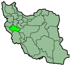 Mapa que muestra la provincia iraní de Lorestán
