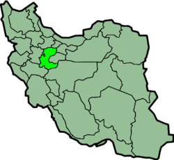 Mapa que muestra la provincia iraní de Markazi