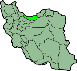 Mapa que muestra la provincia iraní de Mazandarán