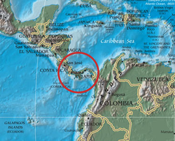 El istmo entre América Central y Sudamérica