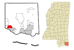 Jackson County Mississippi Incorporated and Unincorporated areas Gulf Hills Highlighted.svg