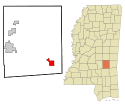 Jasper County Mississippi Incorporated and Unincorporated areas Heidelberg Highlighted.svg