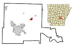 Localización en el condado de Jefferson y en el estado de Arkansas