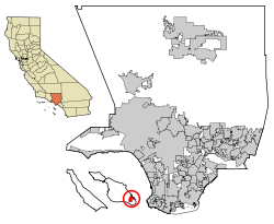 Localización de Avalon en el mapa de California