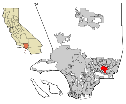 Localización de West Covina en el Condado de Los Ángeles, California
