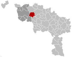Localización de la comuna en la provincia de Hainaut