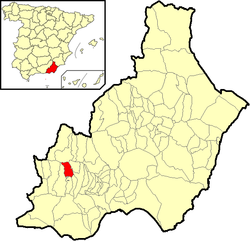 Situación de Beires en la provincia de Almería