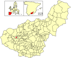 Situación de Peñuelas en la provincia de Granada