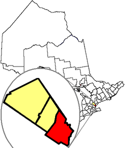 Localización de Mississauga en la Municipalidad Regional de Peel en la provincia de Ontario