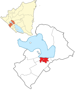 Ubicación de Managua en el departamento de Managua