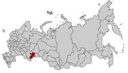 Óblast de Cheliábinsk dentro de Rusia, provincia donde se encuentra Miass