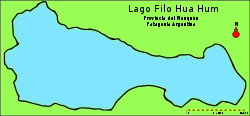 Mapa del lago Filo Hua Hum en la provincia del Neuquén Argentina.svg