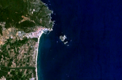 Vista de satélite  de las islas Medas