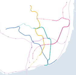 Localización de Ameixoeira (Metro de Lisboa) en Metro de Lisboa