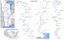 Mapa del río Misisipi